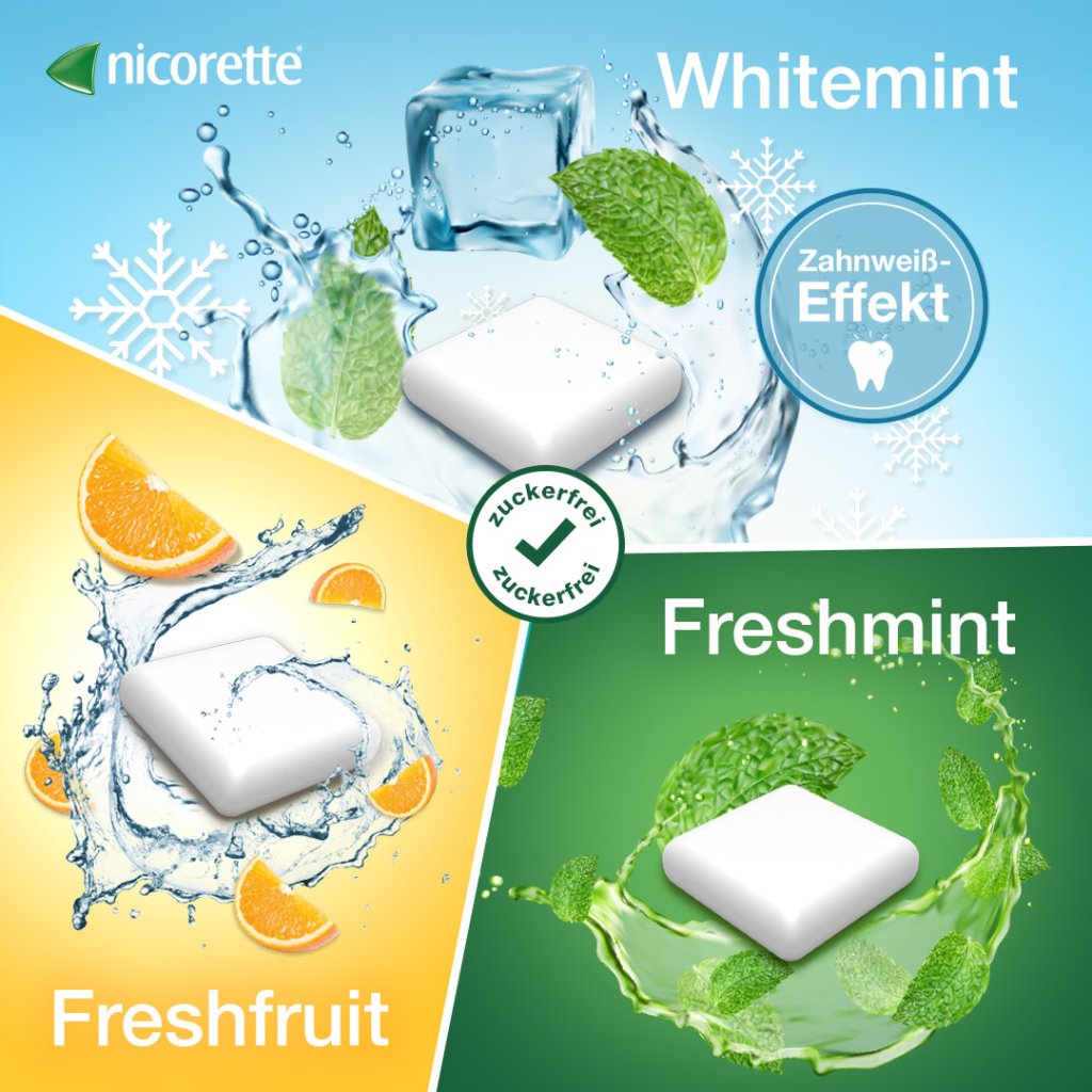 nicorette® Kaugummi freshfruit mit 4 mg Nikotin zur Raucherentwöhnung