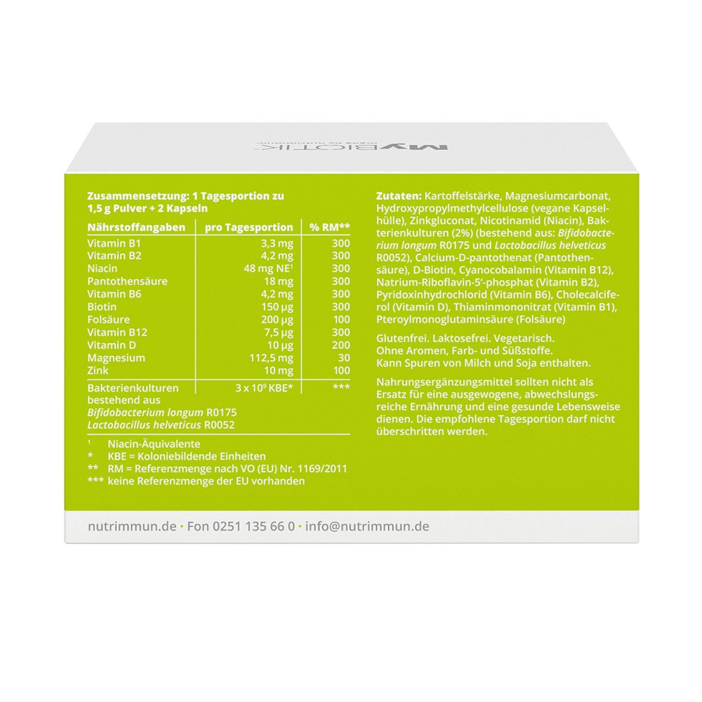 MYBIOTIK LIFE+ Kombipackung 30x1,5 g Plv.+60 Kaps.