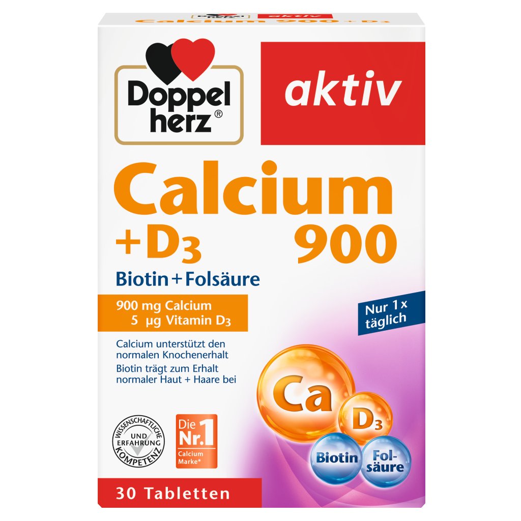 Doppelherz Calcium 900 + D3 Biotin + Folsäure