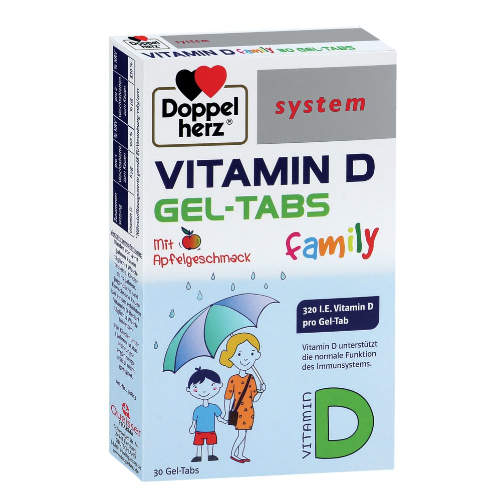 DOPPELHERZ Vitamin D Gel-Tabs family system