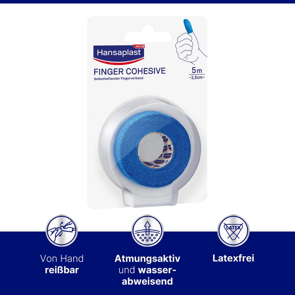 HANSAPLAST Fingerverb.selbsthaft.2,5 cmx5 m blau