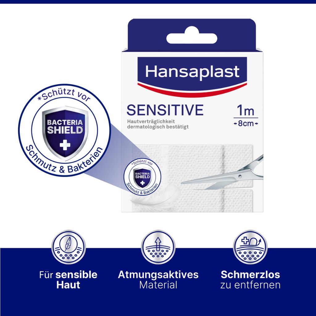 HANSAPLAST Sensitive Pflast.hypoallergen 8 cmx1 m