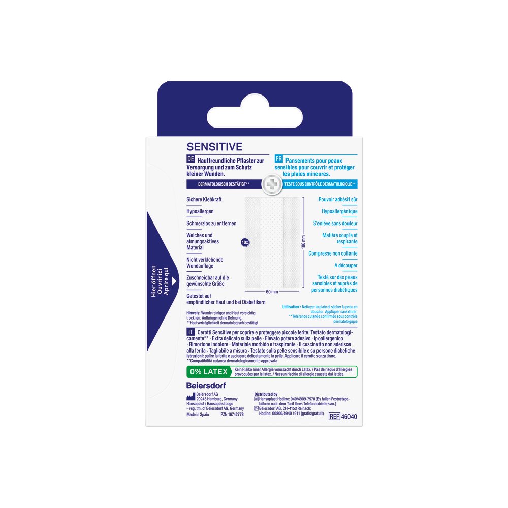 HANSAPLAST Sensitive Pflast.hypoallergen 6 cmx1 m