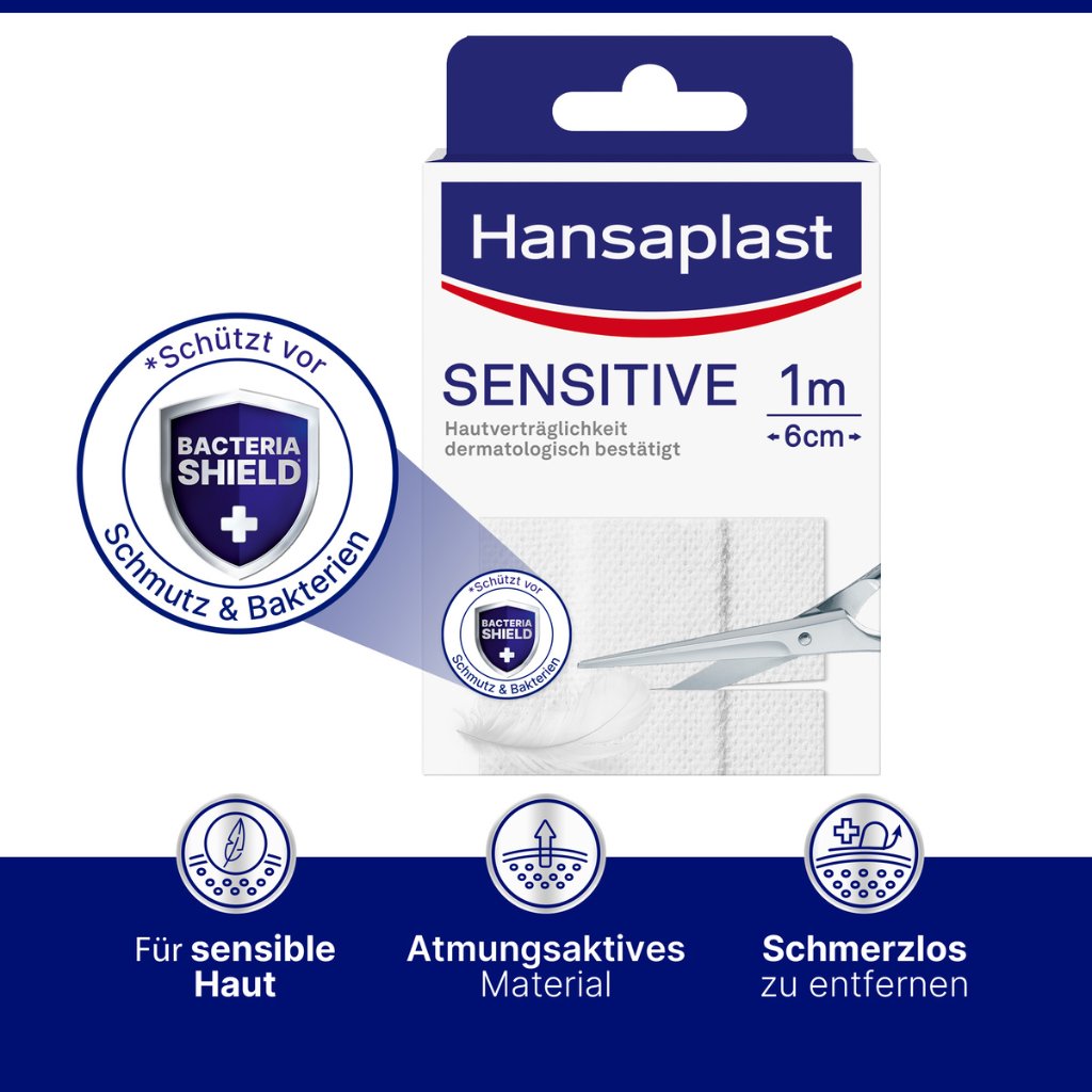 HANSAPLAST Sensitive Pflast.hypoallergen 6 cmx1 m