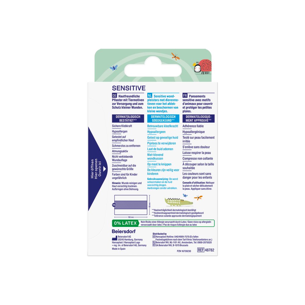 HANSAPLAST Sensitive Kinder Pflaster 6 cmx1 m