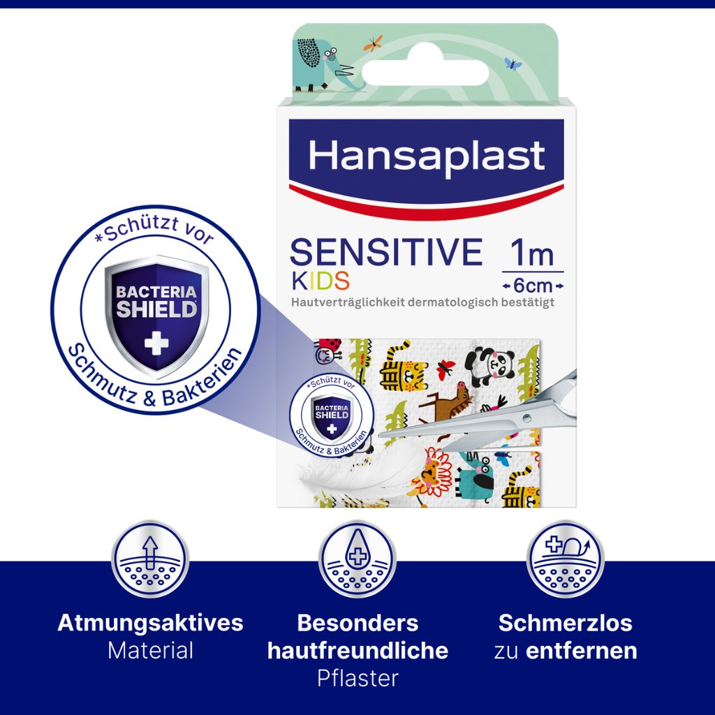 HANSAPLAST Sensitive Kinder Pflaster 6 cmx1 m