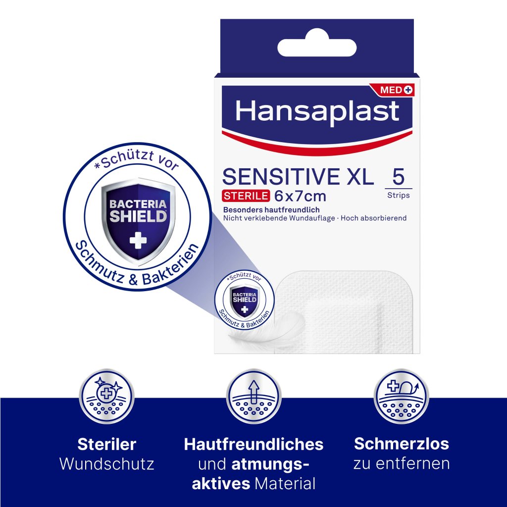 HANSAPLAST Sensitive Wundverband steril 6x7 cm