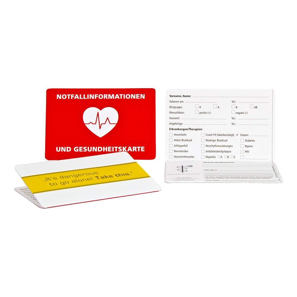 NOTFALL-INFO-Kartenhülle für die Gesundheitskarte