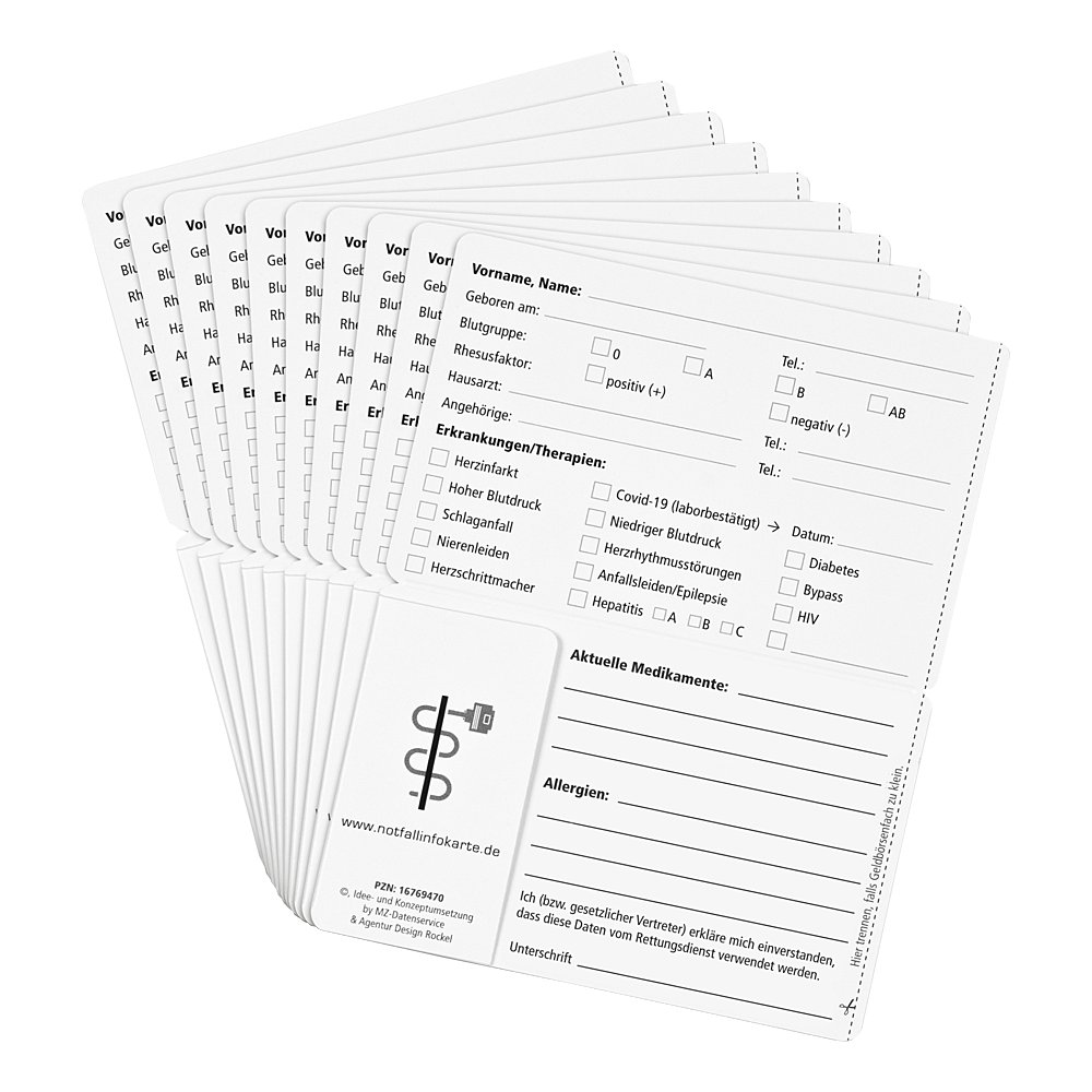 NOTFALL-INFO-Kartenhülle für die Gesundheitskarte