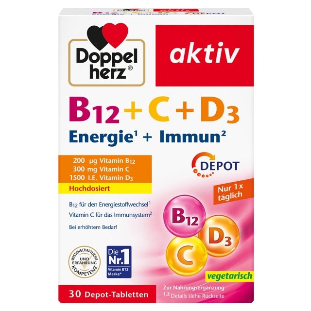 Doppelherz B12 + C + D3 DEPOT Energie + Immun