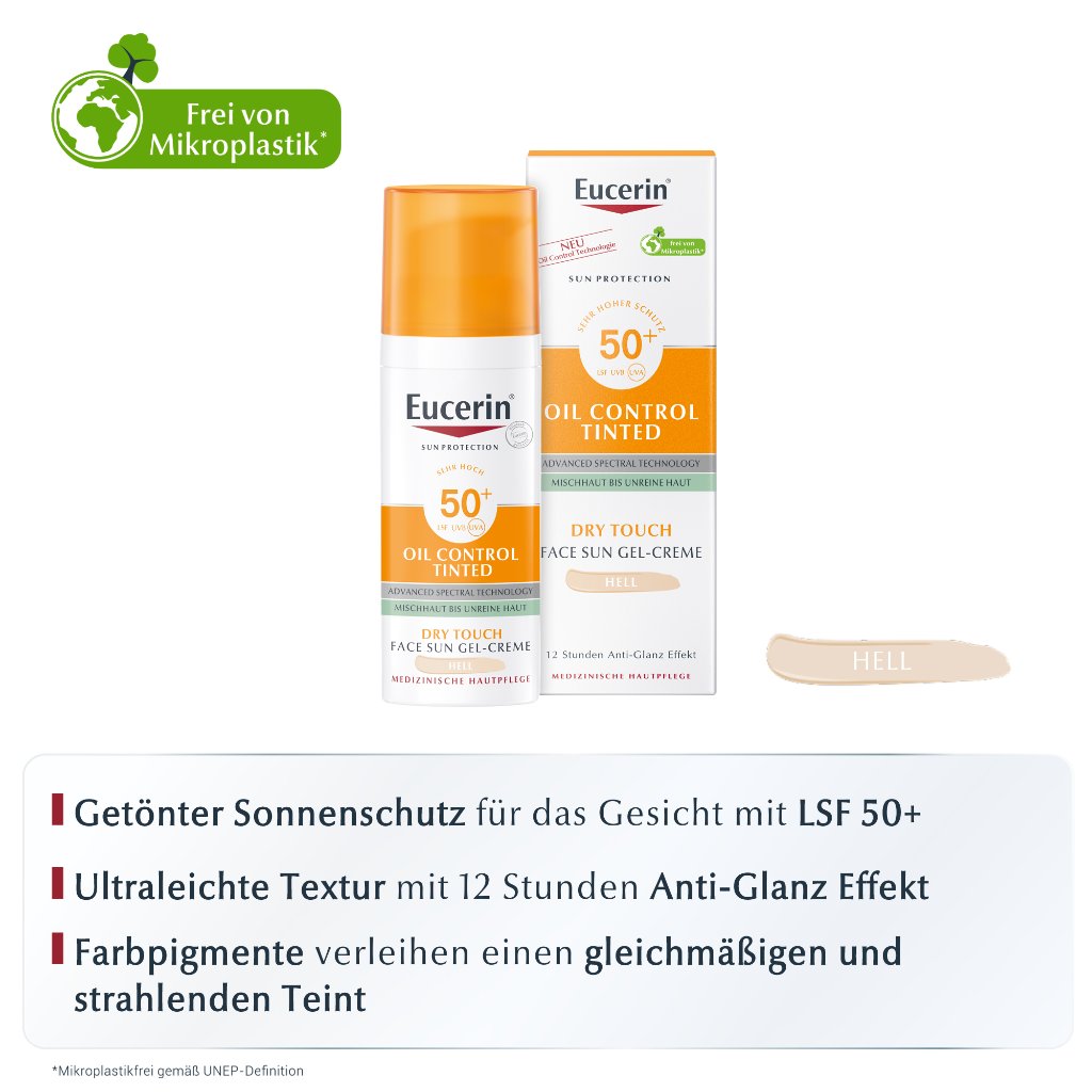 EUCERIN Sun Oil Control tinted Creme LSF 50+ hell
