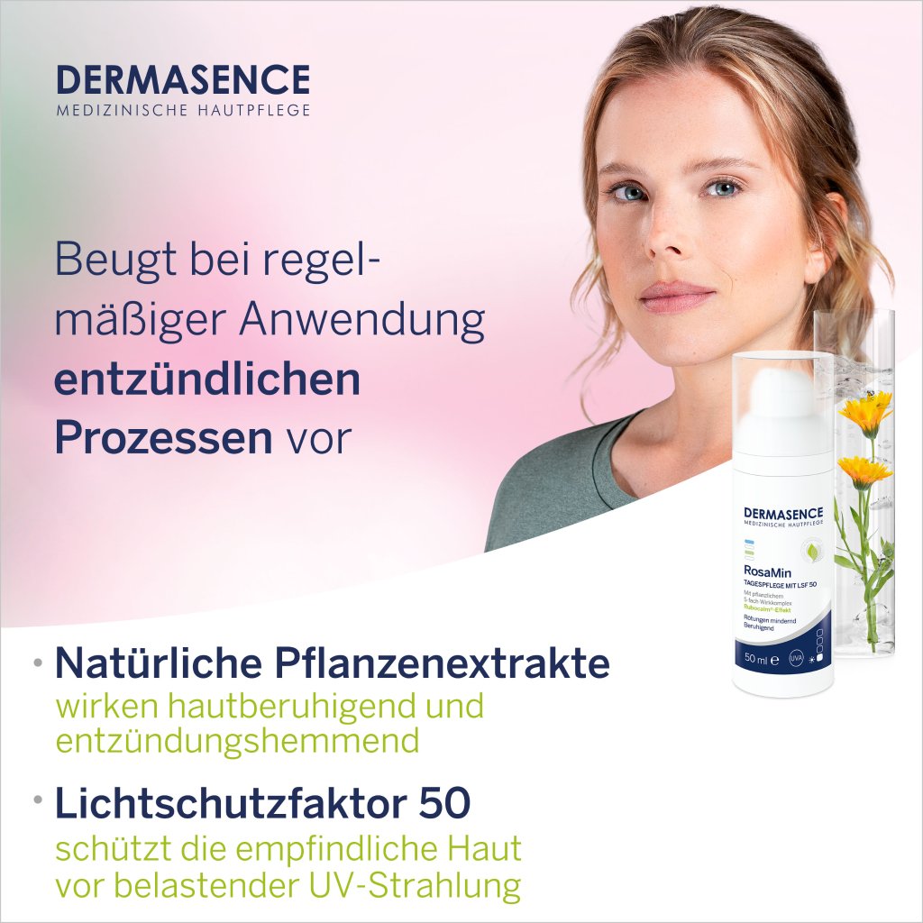 DERMASENCE RosaMin Tagespflege mit LSF 50, 50 ml