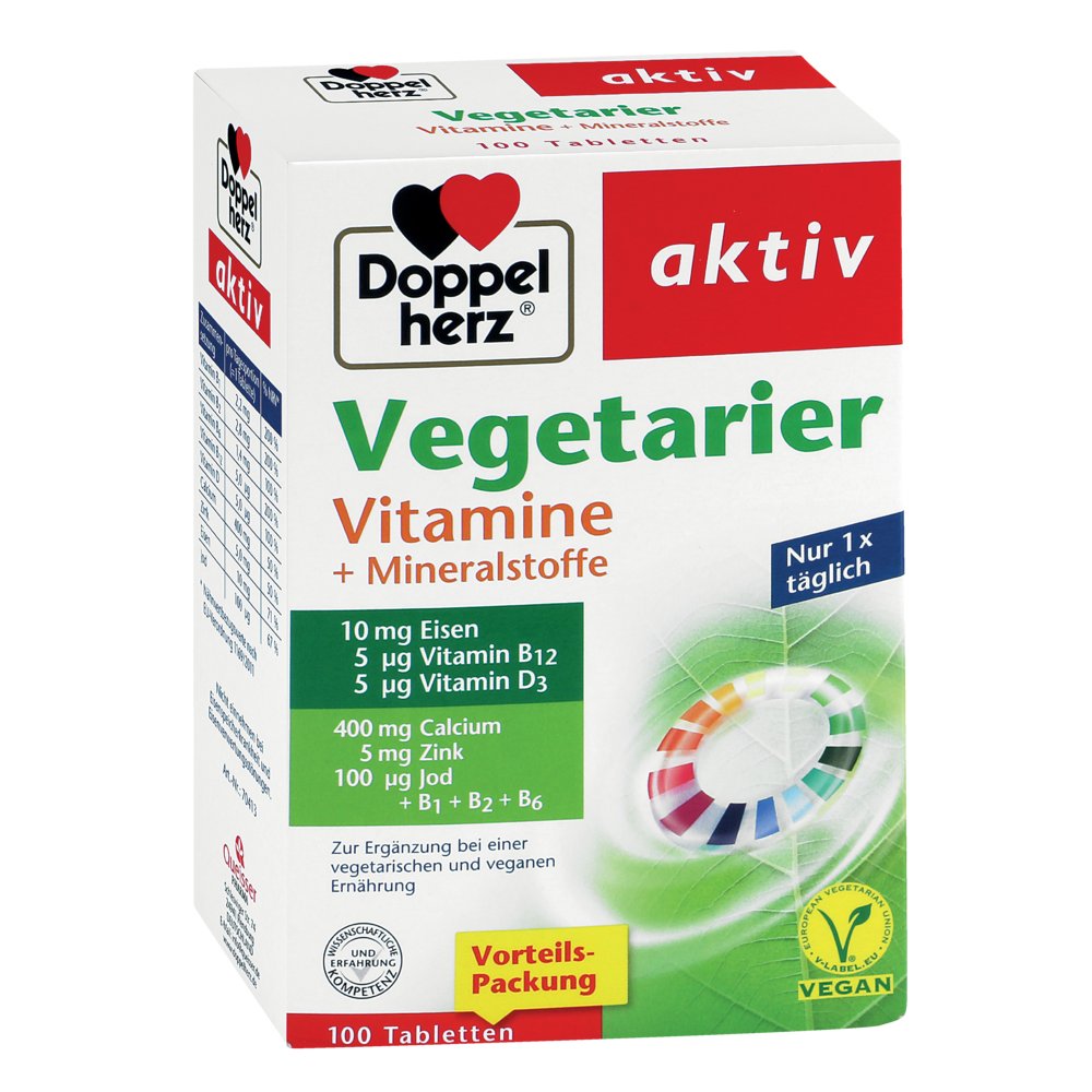 DOPPELHERZ Vegetarier Vitamine+Mineralstoffe aktiv