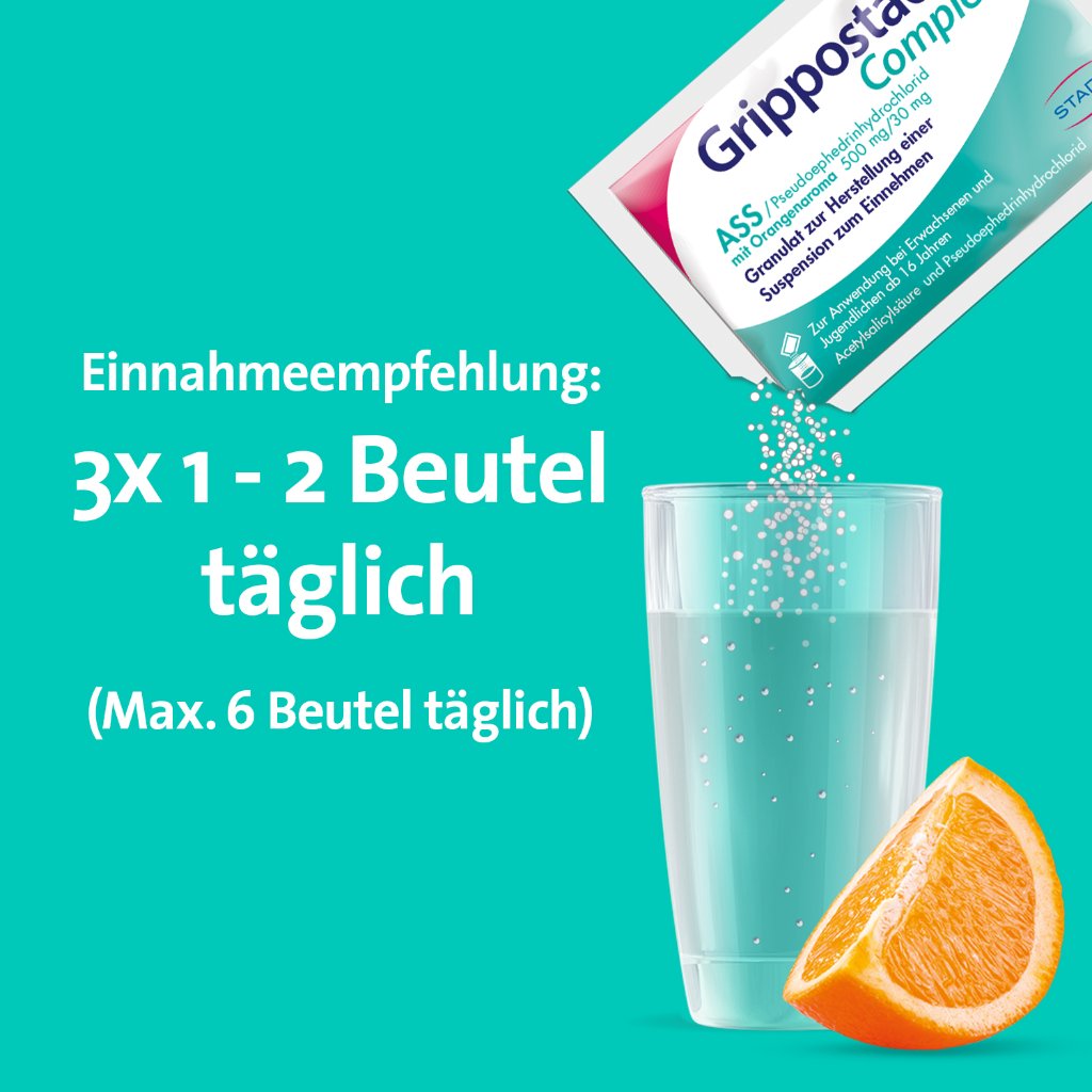 GRIPPOSTAD Complex ASS/Pseudoeph.500/30 mg Orange