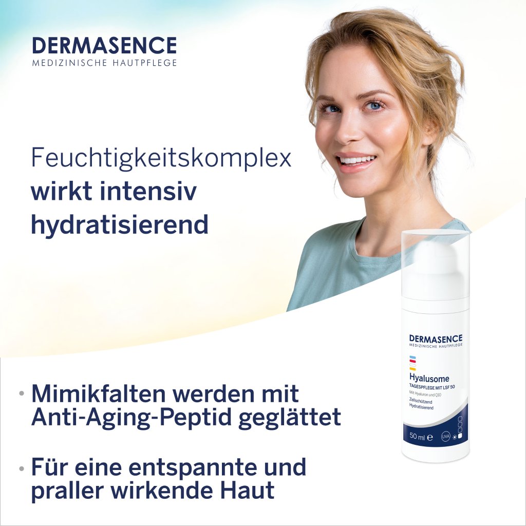 DERMASENCE Hyalusome Tagespflege mit LSF 50, 50 ml