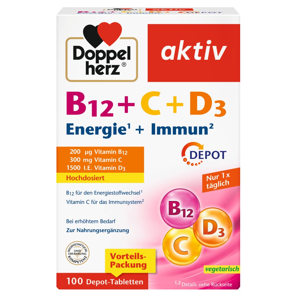 Doppelherz B12 + C + D3 DEPOT Energie + Immun