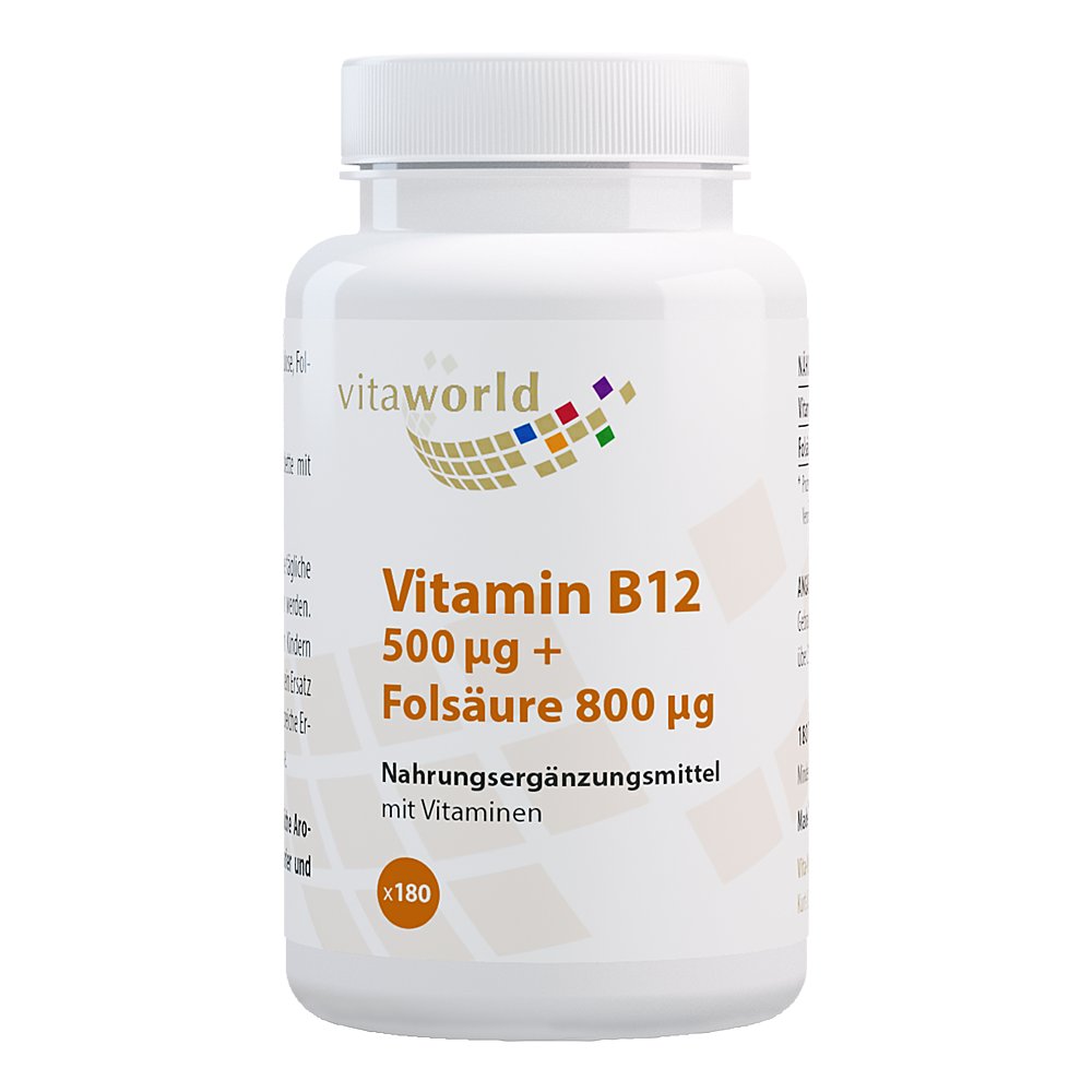 VITAMIN B12 500 μg+Folsäure 800 μg Tabletten