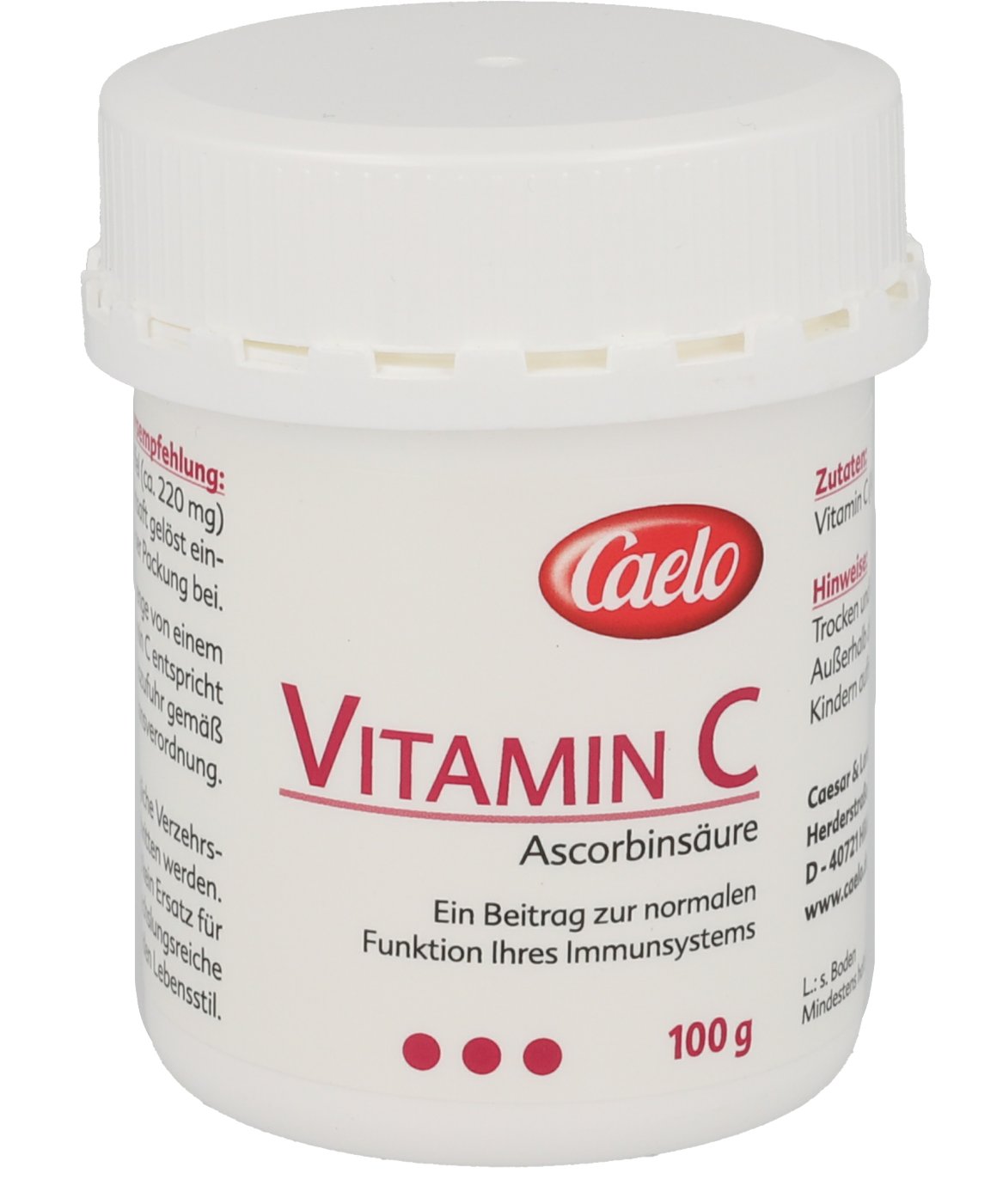 VITAMIN C ASCORBINSÄURE Caelo HV-Packung