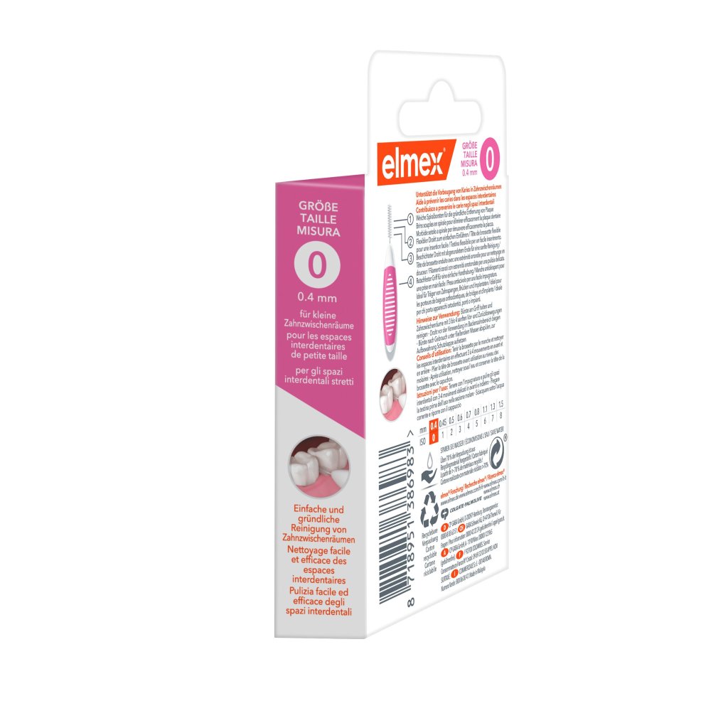 ELMEX Interdentalbürsten ISO Gr.0 0,4 mm rosa