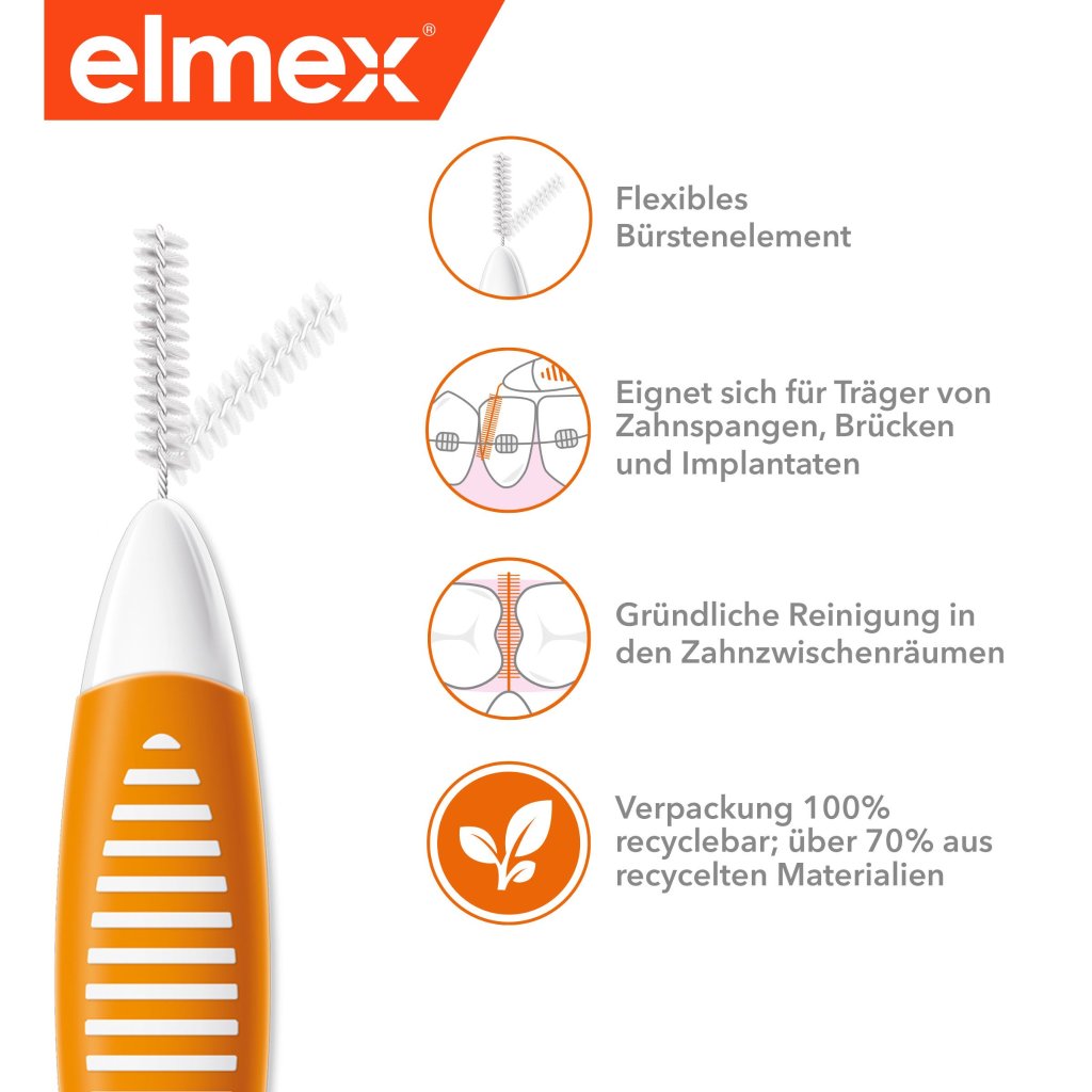 ELMEX Interdentalbürsten ISO Gr.1 0,45 mm orange
