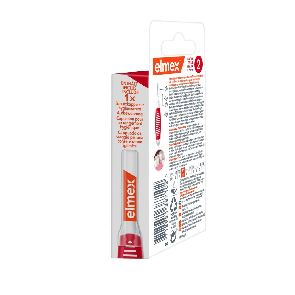 ELMEX Interdentalbürsten ISO Gr.2 0,5 mm rot