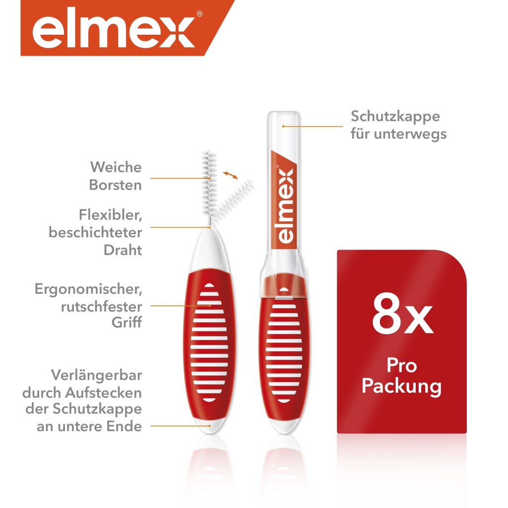 ELMEX Interdentalbürsten ISO Gr.2 0,5 mm rot