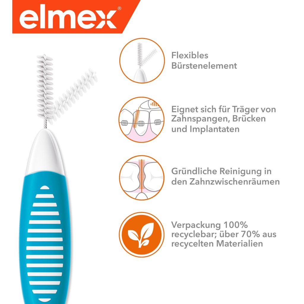 ELMEX Interdentalbürsten ISO Gr.3 0,6 mm blau