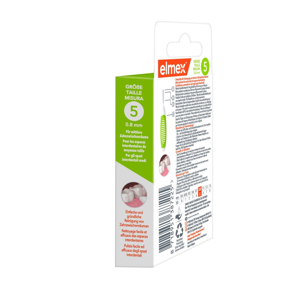 ELMEX Interdentalbürsten ISO Gr.5 0,8 mm grün