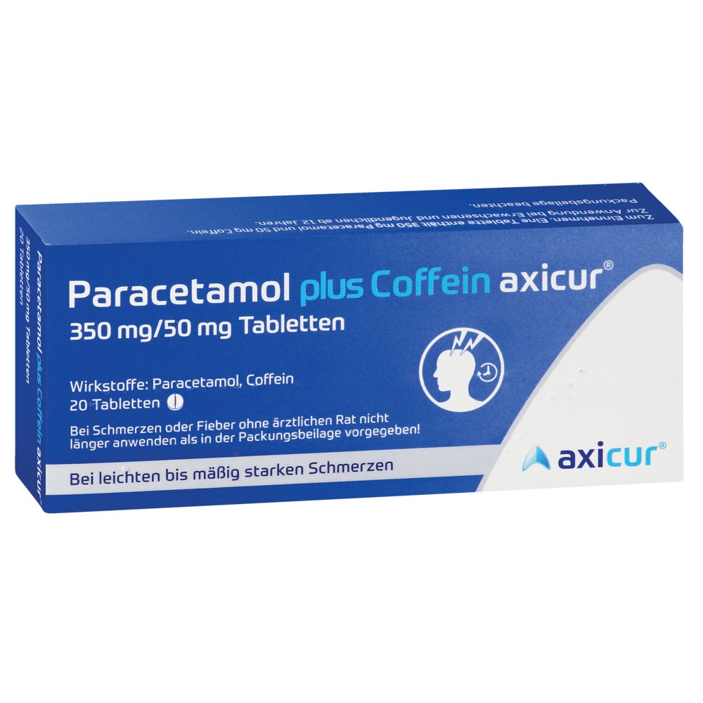 PARACETAMOL plus Coffein axicur 350 mg/50 mg Tabl.