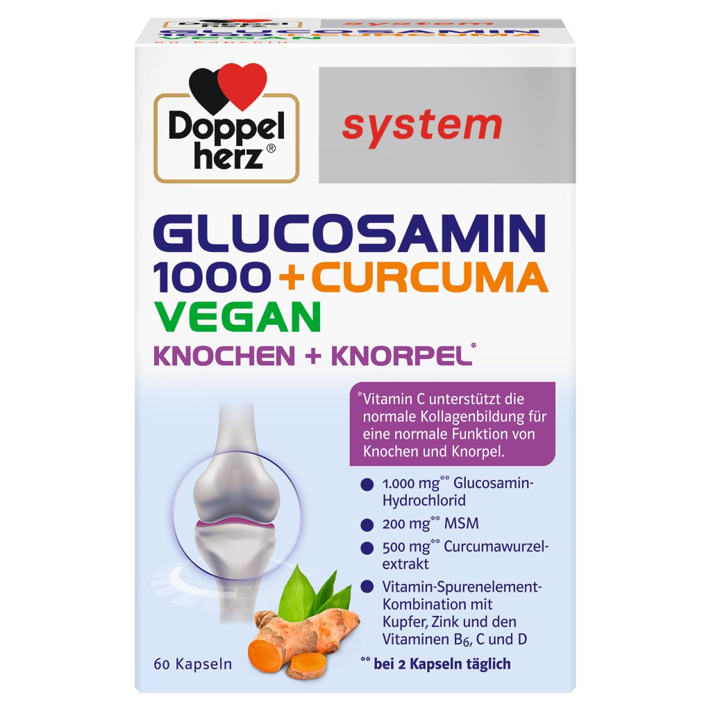 Doppelherz system GLUCOSAMIN 1000 + CURCUMA + VEGAN