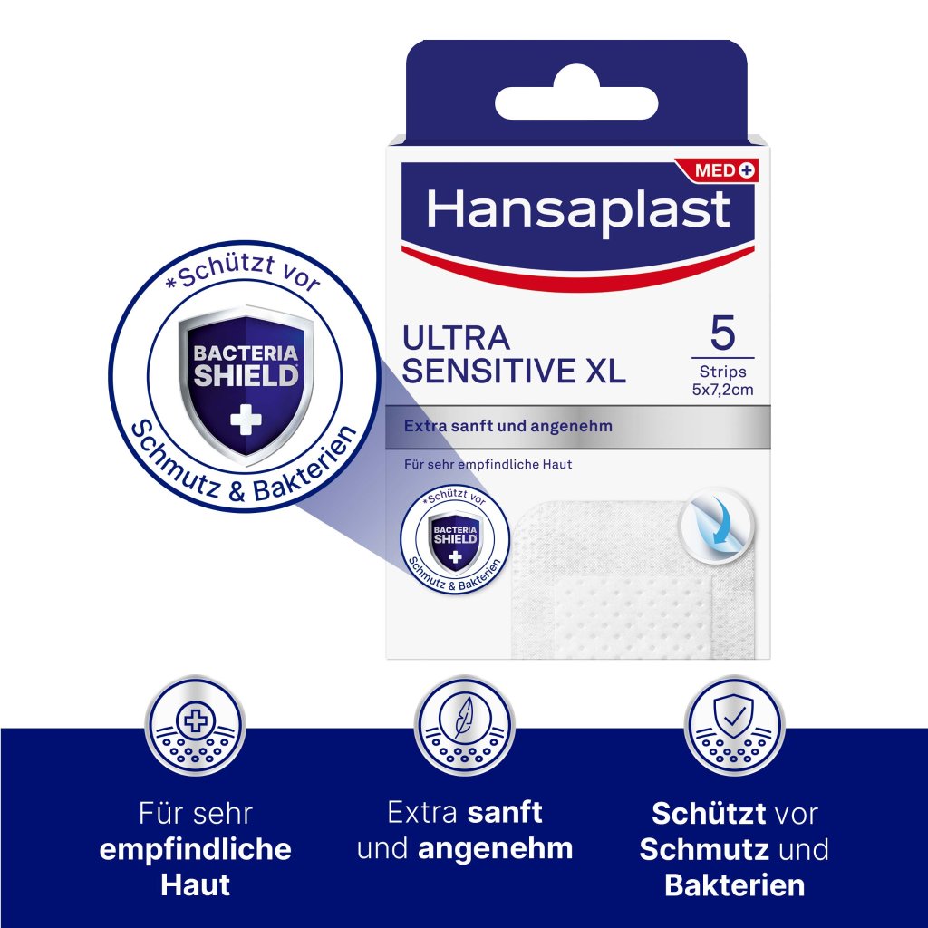HANSAPLAST Ultra Sensitive Wundverband 5x7,2 cm XL
