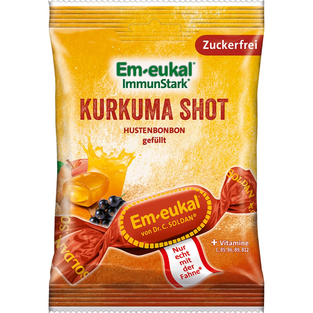 EM-EUKAL Bonbons Kurkuma-Shot gefüllt zuckerfrei