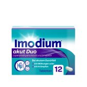 Imodium® akut Duo Tabletten bei akutem Durchfall mit Blähungen oder Krämpfen