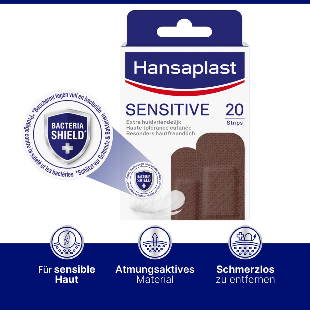HANSAPLAST Sensitive Pflasterstrips hautton dark