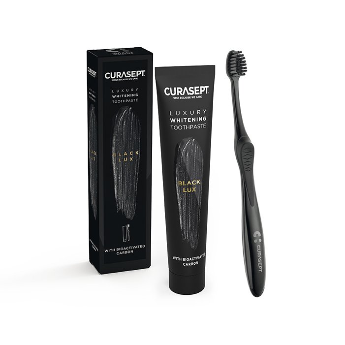 Curasept Black Luxury Whitening Zahnpasta + Zahnbürste