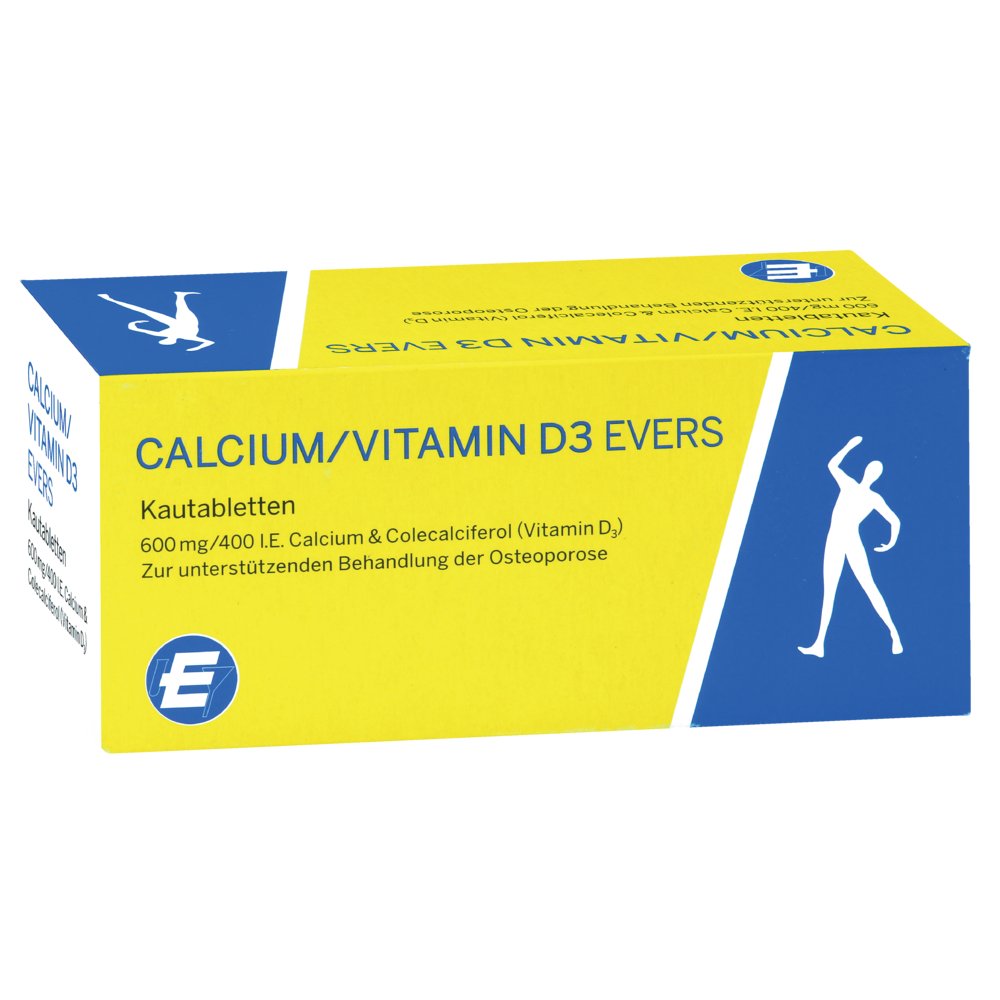 CALCIUM/VITAMIN D3 Evers 600 mg/400 I.E Kautabl.