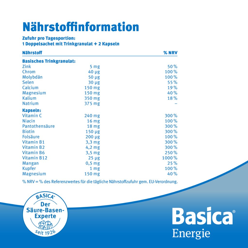 BASICA Energie Trinkgranulat+Kapseln f.30 Tage Kpg