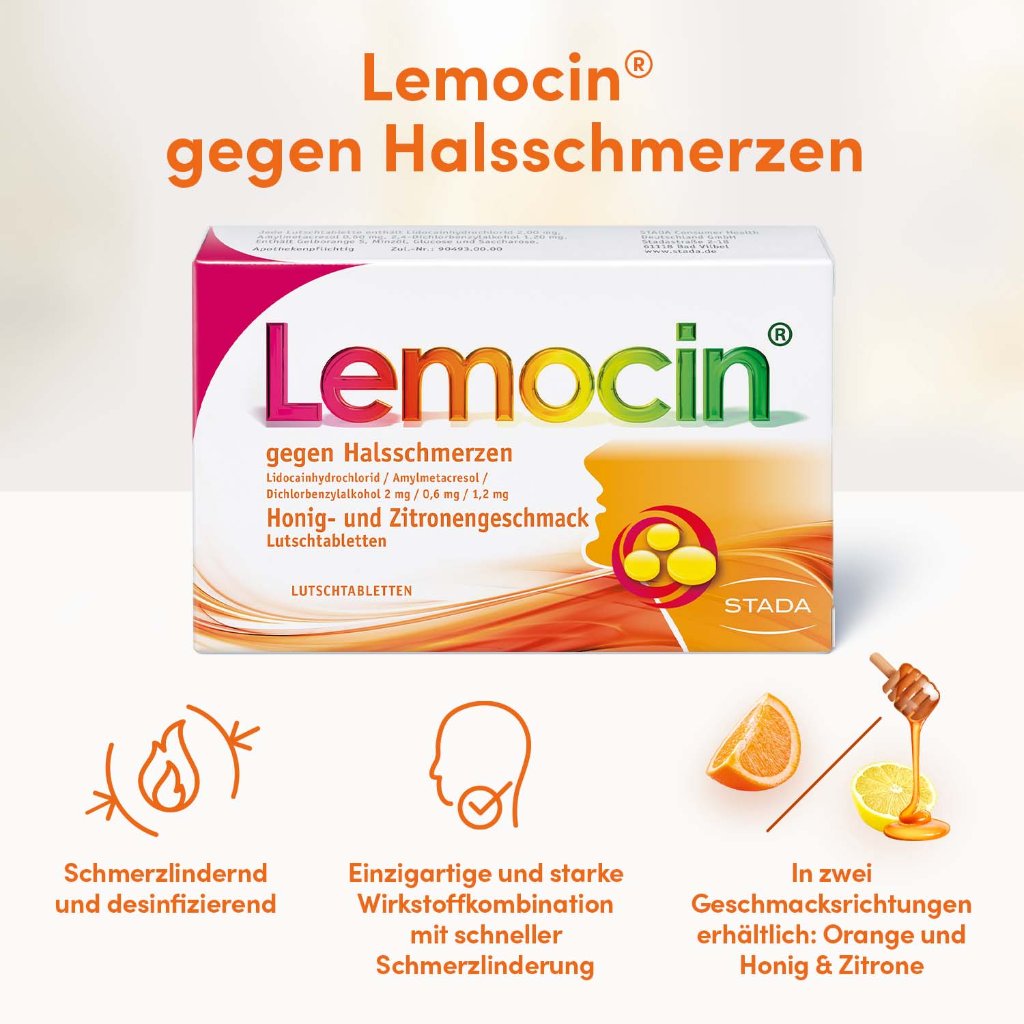 LEMOCIN gegen Halsschmerzen Honig-u.Zitroneng.Lut.
