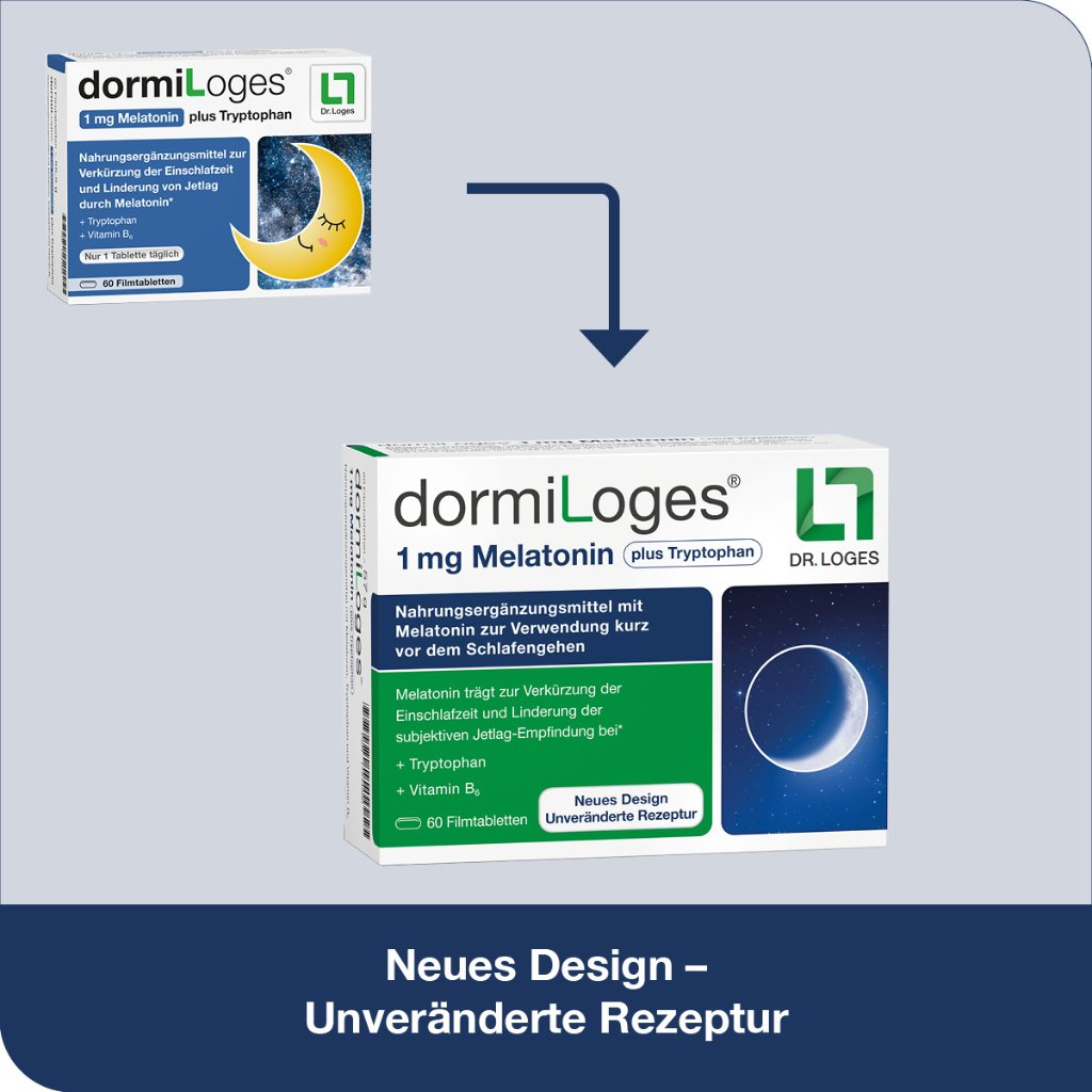 DORMILOGES 1 mg Melatonin plus Tryptophan Filmtab.