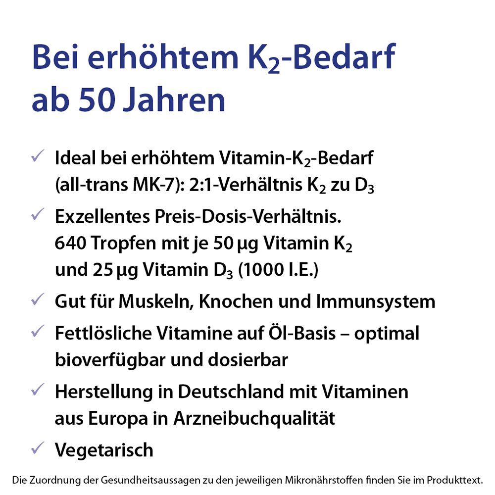 Dr. Jacob's Vitamin K2D3 Öl 1000 IE/50 mcg D3+K2 640 Tropfen
