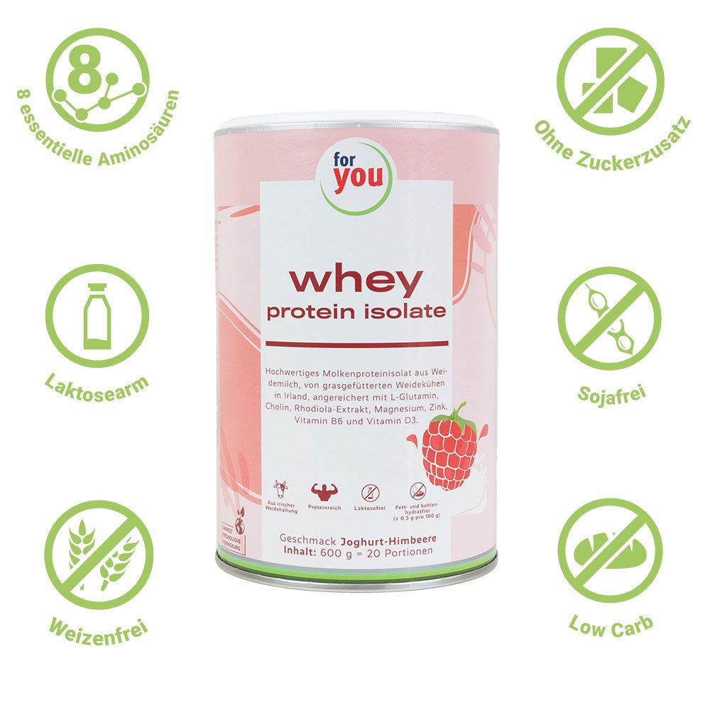 FOR YOU whey protein isolate Joghurt-Himbeere Plv.