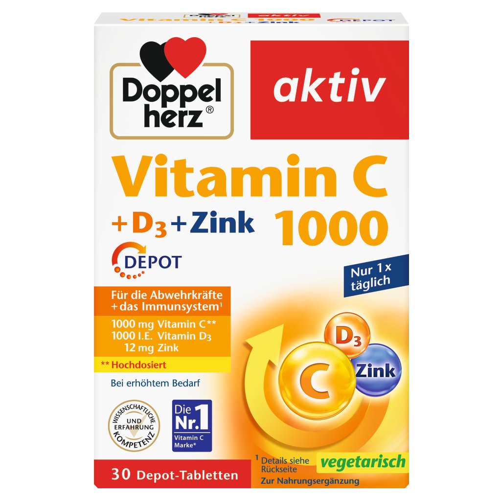 Doppelherz Vitamin C 1000 + D3 + Zink DEPOT