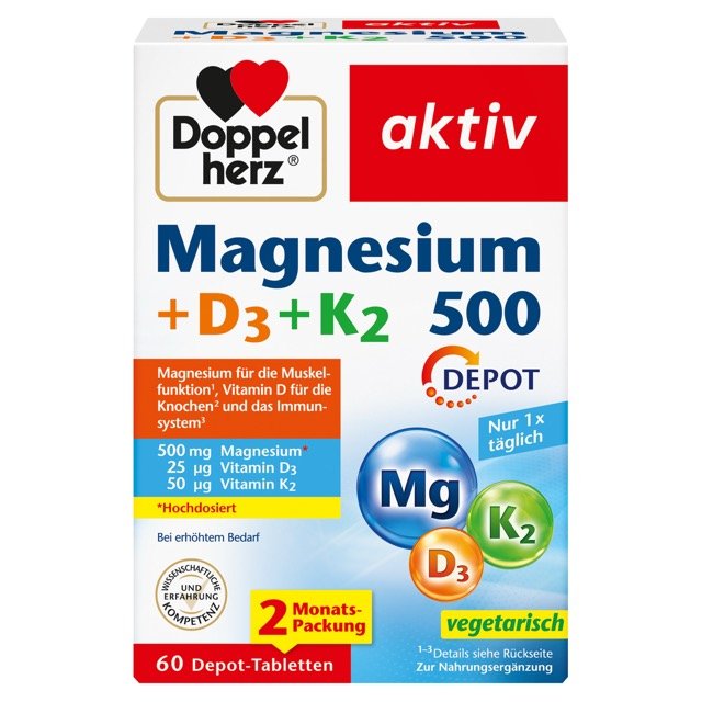 Doppelherz Magnesium 500 + D3 + K2