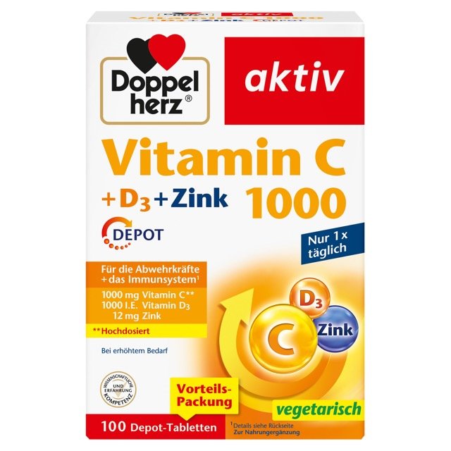 Doppelherz Vitamin C 1000 + D3 + Zink DEPOT