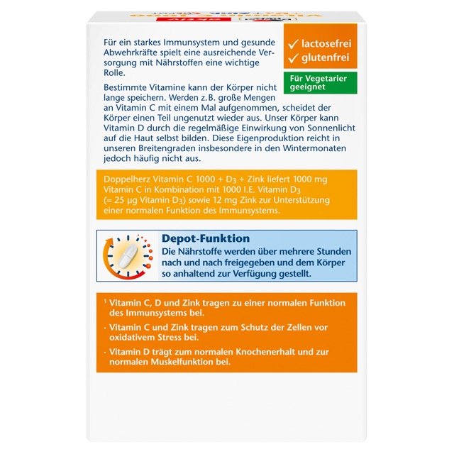 Doppelherz Vitamin C 1000 + D3 + Zink DEPOT