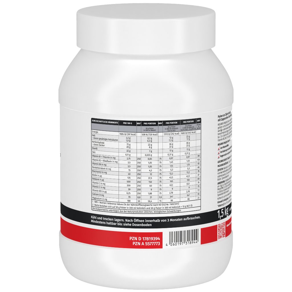 WEIGHT GAINER Megamax Cappuccino Pulver