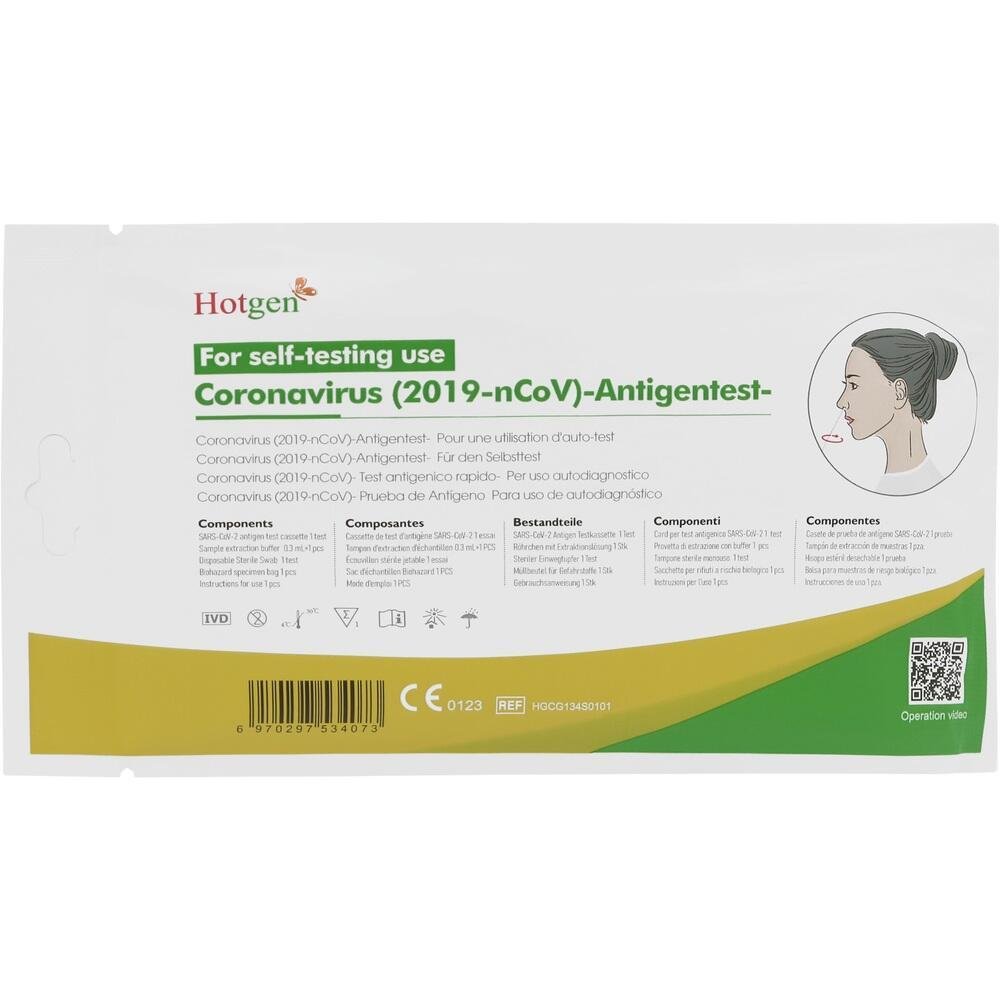 HOTGEN Coronavirus 2019-nCoV Ag Selbsttest Nase