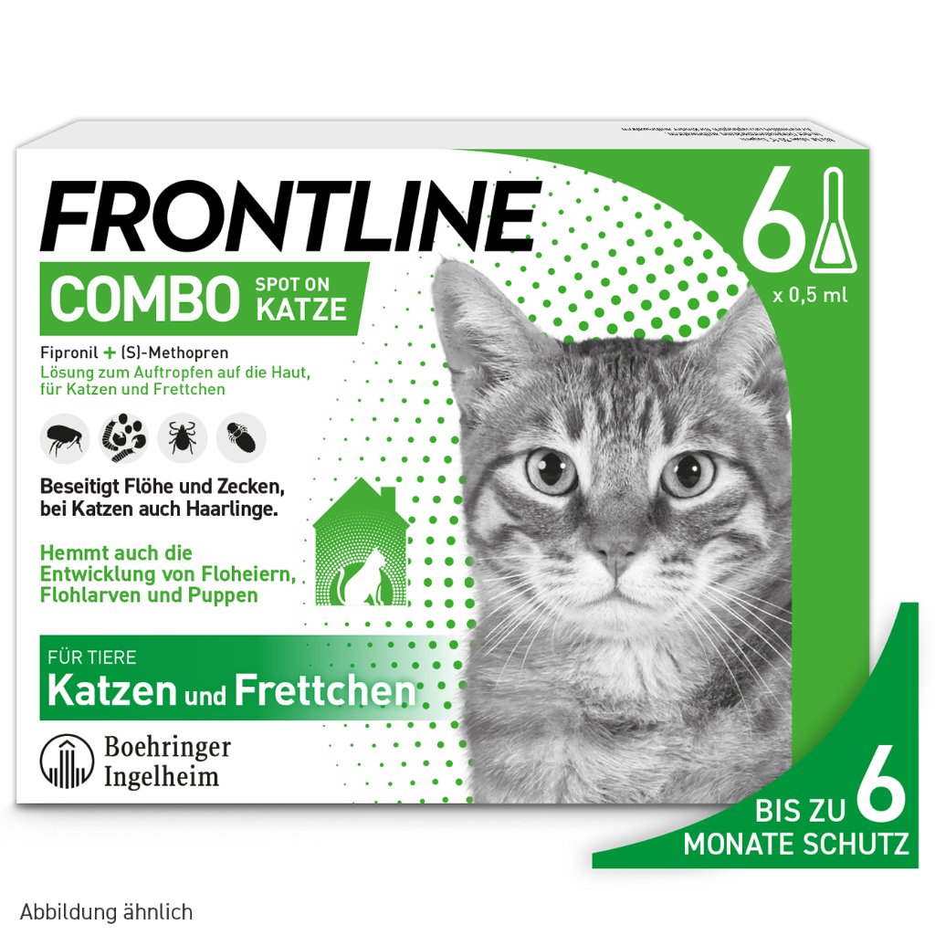 Frontline Combo Floh- und Zeckenschutz f. Katzen 6 Pip.