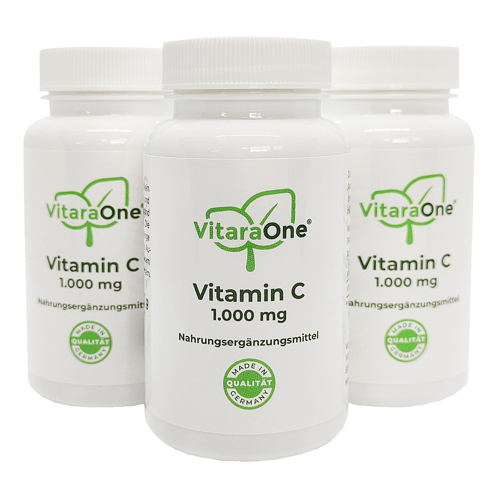 VITAMIN C 1000 mg vegan hochdosiert im 3er Set Kps