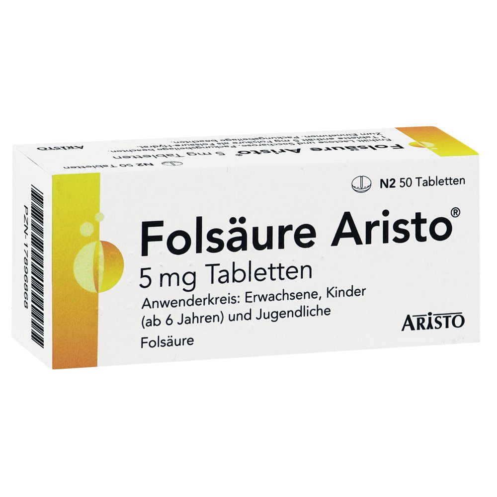 FOLSÄURE ARISTO 5 mg Tabletten